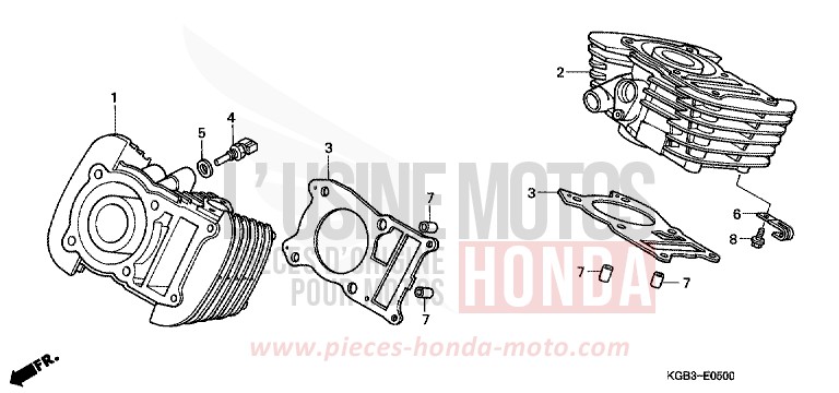 CYLINDER for Shadow VT125C MUTE BLACK METALLIC (NH359) from 1999